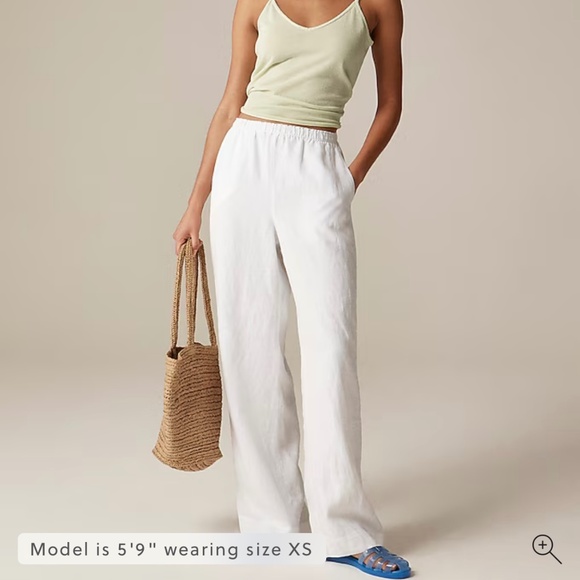 J Crew linen wide leg pants in white NWT - Picture 1 of 6